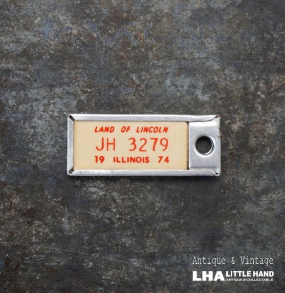 画像1: U.S.A. antique Number Tag アメリカアンティーク ナンバータグ ナンバープレート　キーホルダー 1974's  (1)