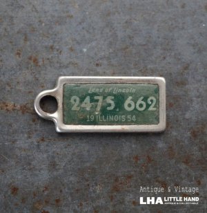 画像: U.S.A. antique Number Tag アメリカアンティーク ナンバータグ ナンバープレート　キーホルダー 1954's 