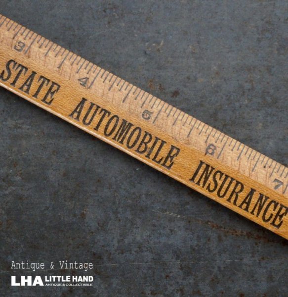 画像1: U.S.A. antique ADVERTISING RULER 12” アメリカアンティーク アドバタイジング 木製ルーラー 広告入り 定規 ヴィンテージ 1940-60's (1)