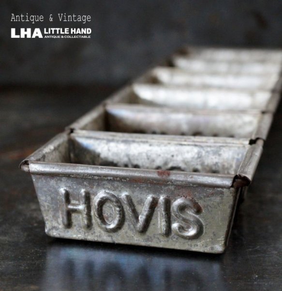 画像1: 【RARE】ENGLAND antique HOVIS BAKING TIN  イギリスアンティーク ホーヴィス ベーキングティン ミニブレッド缶 モールド 型 6連 1930-60's (1)