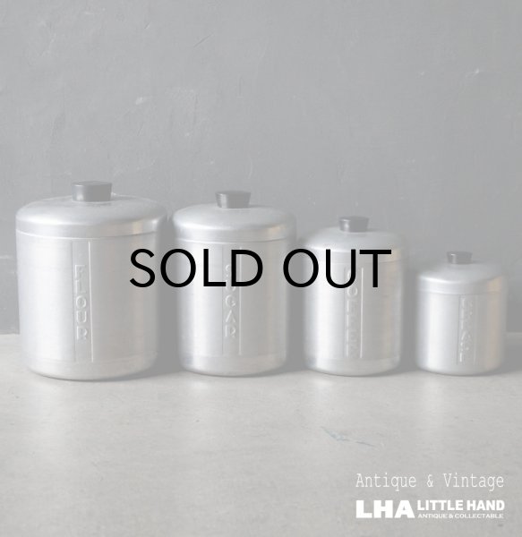 画像1: U.S.A. antique Canister Set アメリカアンティーク アルミ キャニスター 4個セット ヴィンテージ ミッドセンチュリー 1950's (1)