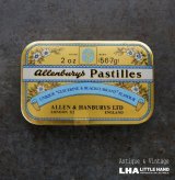 画像: ENGLAND antique Allenburys PASTILLES TIN イギリスアンティーク トローチ ブリキ缶 ヴィンテージ 缶 1970-90's