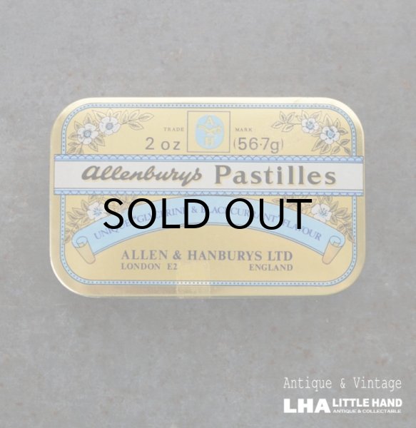 画像1: ENGLAND antique Allenburys PASTILLES TIN イギリスアンティーク トローチ ブリキ缶 ヴィンテージ 缶 1970-90's (1)