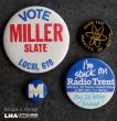 画像1: ENGLAND & U.S.A. antique BADGES 4pcs イギリス&アメリカアンティーク  ヴィンテージ 缶バッジ 4個セット 缶バッチ ビンテージ 1970-90's  (1)