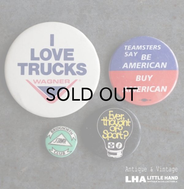 ENGLAND & U.S.A. antique BADGES 4pcs イギリス&アメリカアンティーク