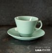 画像1: ENGLAND antique WOOD'S WARE beryl C&S イギリスアンティーク ウッズウェア ベリル カップ＆ソーサー コーヒーカップ ヴィンテージ 1940-60's (1)