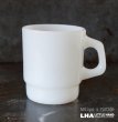 画像1: USA vintage【Fire-king】Mug アメリカヴィンテージ  ファイヤーキング スタッキング 白　ホワイト 1977-86's (1)