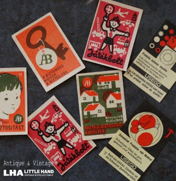画像1: SWITZELAND & BELGIUM antique MATCHBOX LABELS 18pcs スイス&ベルギ― アンティーク マッチボックスラベル 7枚SET デッドストック未使用品 ヴィンテージ 1960's (1)