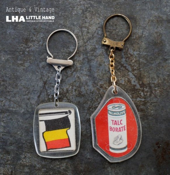 画像1: FRANCE antique FRENCH KEYRING 2pcs フランスヴィンテージ フレンチキーホルダー 2個SET 1960-70's  (1)