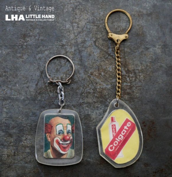 画像1: FRANCE antique FRENCH KEYRING 2pcs フランスヴィンテージ フレンチキーホルダー 2個SET 1960-70's  (1)