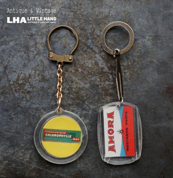 画像1: FRANCE antique FRENCH KEYRING 2pcs フランスヴィンテージ フレンチキーホルダー 2個SET 1960-70's  (1)