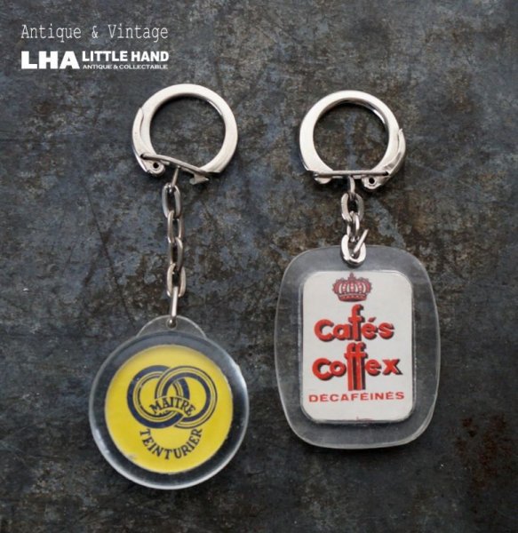 画像1: FRANCE antique FRENCH KEYRING 2pcs フランスヴィンテージ フレンチキーホルダー 2個SET 1960-70's  (1)