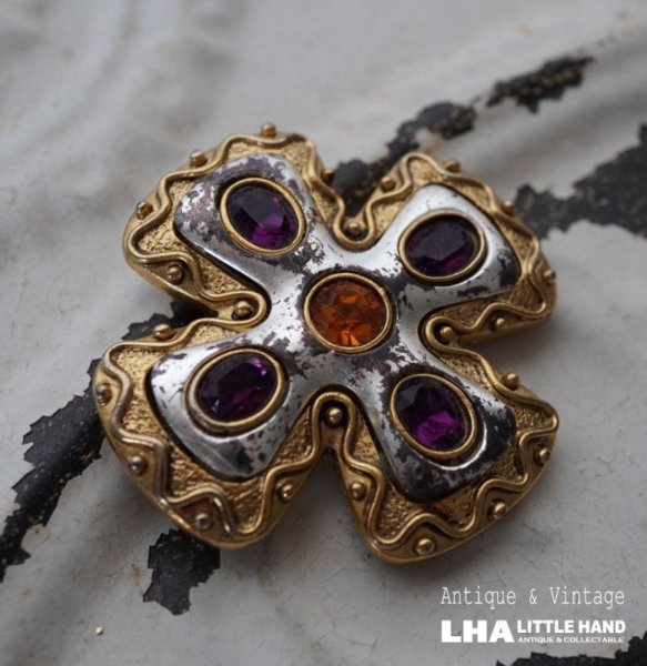 画像1: SALE【30%OFF】ENGLAND antique Brooch イギリスアンティーク ブローチ アクセサリー ヴィンテージブローチ コスチュームジュエリー 1960-80's  (1)