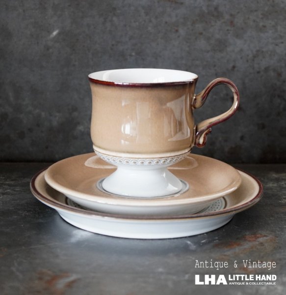 画像1: ENGLAND antique DENBY SEVILLE TRIO イギリスアンティーク デンビー セビリア トリオ カップ＆ソーサー&ケーキプレート ヴィンテージ 1975-80's (1)