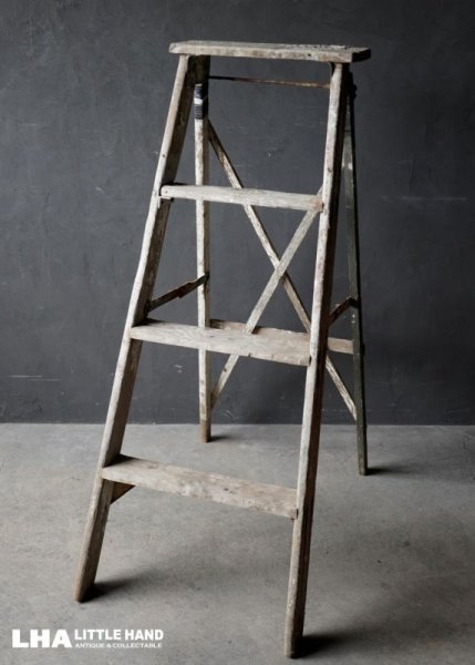 画像1: U.S.A. antique STEP LADDER アメリカアンティーク ステップラダー 脚立 梯子 はしご 踏み台 ヴィンテージ 1950-80's (1)