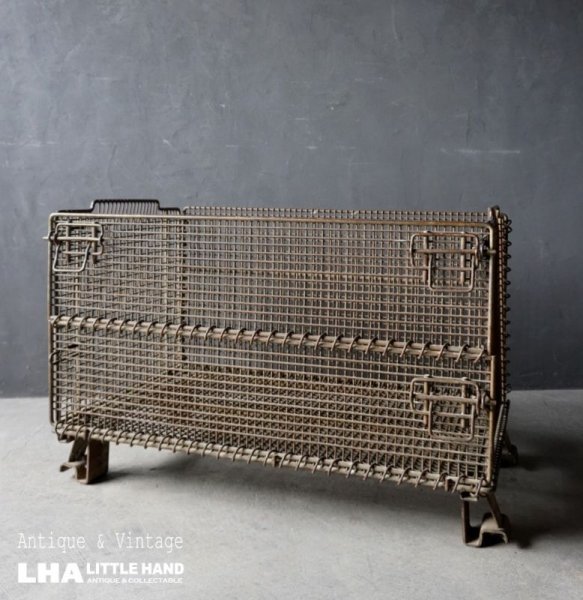 画像1: antique IRON MESH PALLET アンティーク メッシュボックス メッシュパレット ストレージ 鉄カゴ ヴィンテージ 1950-80's (1)