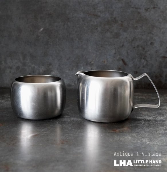 画像1: SALE【30％OFF】ENGLAND antique OLD HALL Sugar Bowl & Milk Jug イギリスアンティーク オールドホール シュガーボウル 8oz＆ミルクジャグ 1/2pt　ヴィンテージ［マット仕上げ］ 1950-60's (1)
