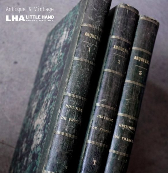 画像1: FRANCE antique BOOKS フランス アンティーク 本 3冊セット 古書 洋書 アンティークブック 1865's (1)
