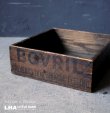 画像1: 【RARE】ENGLAND antique BOVRIL BOX イギリスアンティーク ボブリル 木製 ウッドボックス [スクエア] ヴィンテージ 1910-30's  