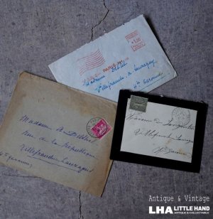 画像: FRANCE antique LETTER 3pcs フランスアンティー レター 封筒 3枚セット  ヴィンテージ  ビンテージ 1910-1950's