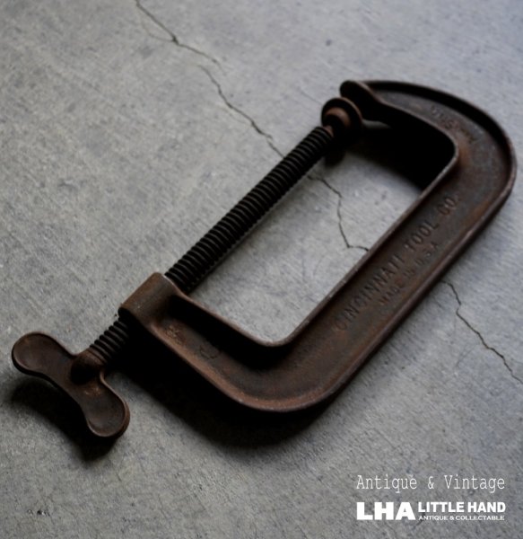 画像1: U.S.A. antique CLAMP アメリカアンティーク インダストリアル アイアン クランプ ヴィンテージ 万力 工業系 1930－60's (1)