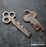 画像: U.S.A. antique KEYS 2pcs アメリカアンティークキー ヴィンテージキー 鍵 2本セット ヴィンテージ 1940-70s