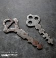 画像1: U.S.A. antique KEYS 2pcs アメリカアンティークキー ヴィンテージキー 鍵 2本セット ヴィンテージ 1940-70s