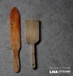 画像1: ENGLAND antique Wooden Butter Pat &Wooden Knife イギリスアンティーク 木製 バターパット&パテナイフ 1900-30's (1)