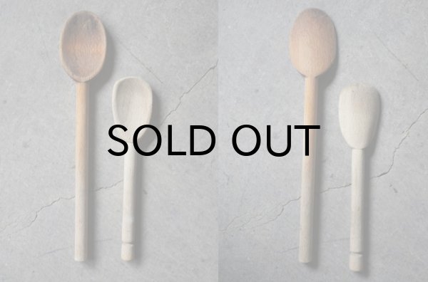 画像2: ENGLAND antique Wooden Spoon 2pcs イギリスアンティーク 木製 スプーン ウッドスプーン 2個セット 1920-50's