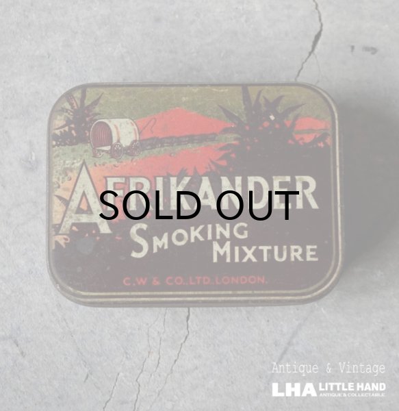 画像1: ENGLAND antique AFRIKANDER FLAKE TIN TOBACCO TIN CIGARETTES イギリスアンティーク シガレットケース ティン缶 タバコ缶 ヴィンテージ ブリキ缶1930's  (1)