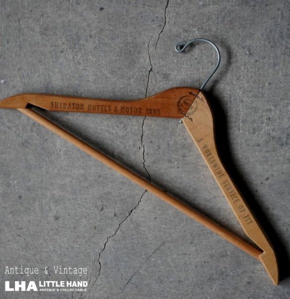 画像1: U.S.A. antique Advertising Hanger アメリカアンティーク アドバタイジング 広告入 木製ハンガー ヴィンテージ 1930-60's (1)