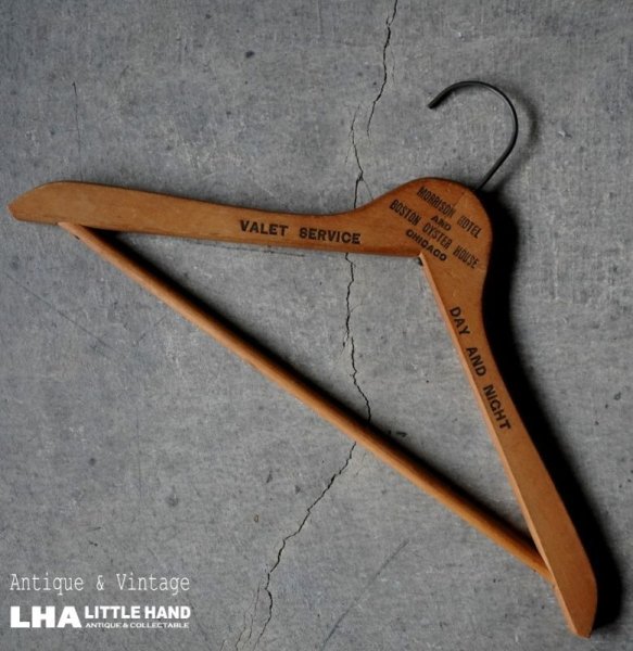 画像1: U.S.A. antique Advertising Hanger アメリカアンティーク アドバタイジング 広告入 木製ハンガー ヴィンテージ 1930-60's (1)