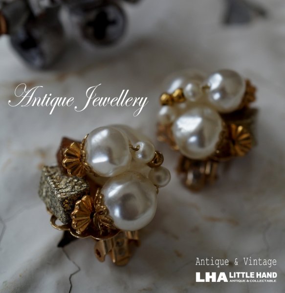 画像1: U.S.A. antique Judy Lee Earrings  アメリカアンティーク コスチュームジュエリー ヴィンテージ イヤリング 1950-60's  (1)
