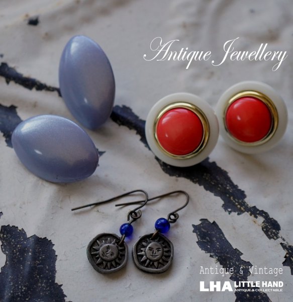 画像1: SALE【20%OFF】U.S.A. vintage  Earrings  3pcs アメリカヴィンテージ コスチュームジュエリー ピアス  3個セット イヤリング 1970-90's  (1)