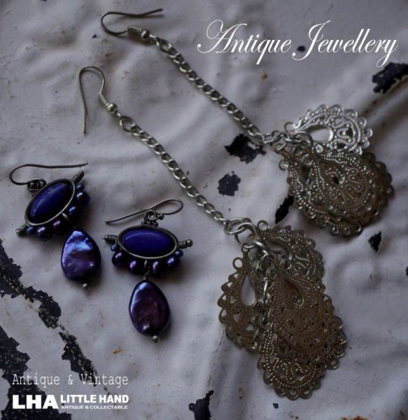 画像1: SALE【20%OFF】U.S.A. vintage  Earrings  2pcs アメリカヴィンテージ コスチュームジュエリー ピアス  2個セット イヤリング 1970-90's  (1)