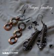 画像1: SALE【20%OFF】U.S.A. vintage  Earrings  2pcs アメリカヴィンテージ コスチュームジュエリー ピアス  2個セット イヤリング 1970-90's  (1)