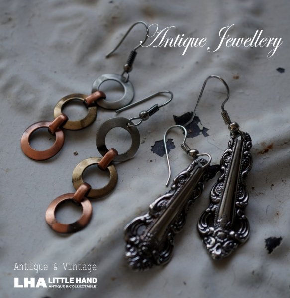 画像1: SALE【20%OFF】U.S.A. vintage  Earrings  2pcs アメリカヴィンテージ コスチュームジュエリー ピアス  2個セット イヤリング 1970-90's  (1)