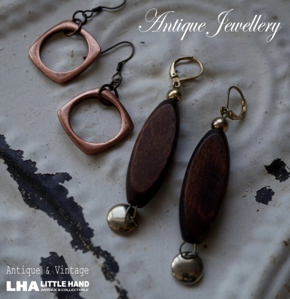 画像1: SALE【20%OFF】U.S.A. vintage  Earrings  2pcs アメリカヴィンテージ コスチュームジュエリー ピアス  2個セット イヤリング 1970-90's  (1)