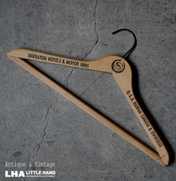 画像1: U.S.A. antique Advertising Hanger アメリカアンティーク アドバタイジング 広告入 木製ハンガー ヴィンテージ 1940-70's (1)