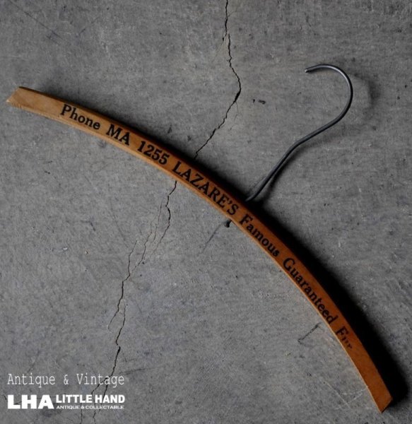 画像1: U.S.A. antique Advertising Hanger アメリカアンティーク アドバタイジング 広告入 木製ハンガー ヴィンテージ 1930-60's (1)