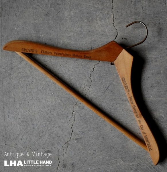 画像1: U.S.A. antique Advertising Hanger アメリカアンティーク アドバタイジング 広告入 木製ハンガー ヴィンテージ 1940-70's (1)