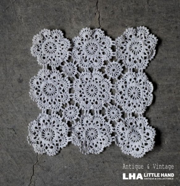 画像1: FRANCE antique Doily フランスアンティーク ドイリー クロシェ レース  ヴィンテージ 1950-70's (1)