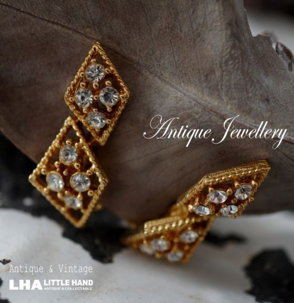 画像1: U.S.A. antique LISNER Earrings  アメリカアンティーク コスチュームジュエリー ヴィンテージ イヤリング 1960－80's  (1)