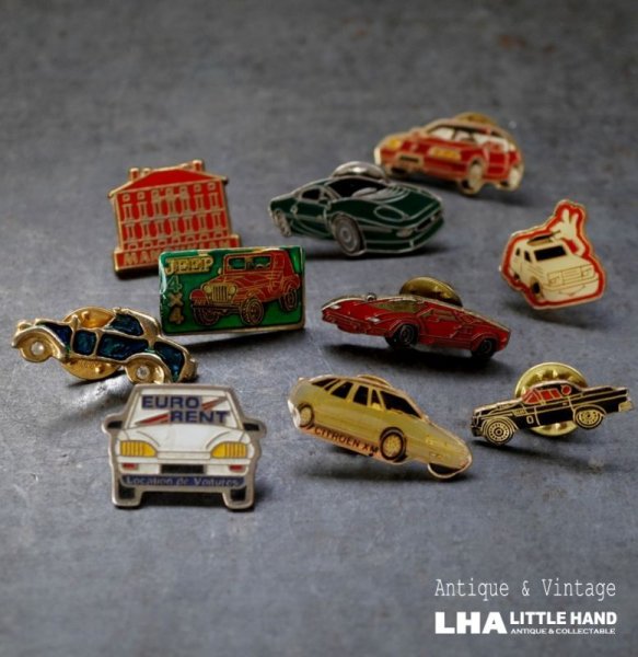 画像1: FRANCE antique PINS Pin Badge 10pcs フランスアンティーク ピンズ ピンバッジ 10個 CAR 車 自動車 ヴィンテージ 1980-90's (1)
