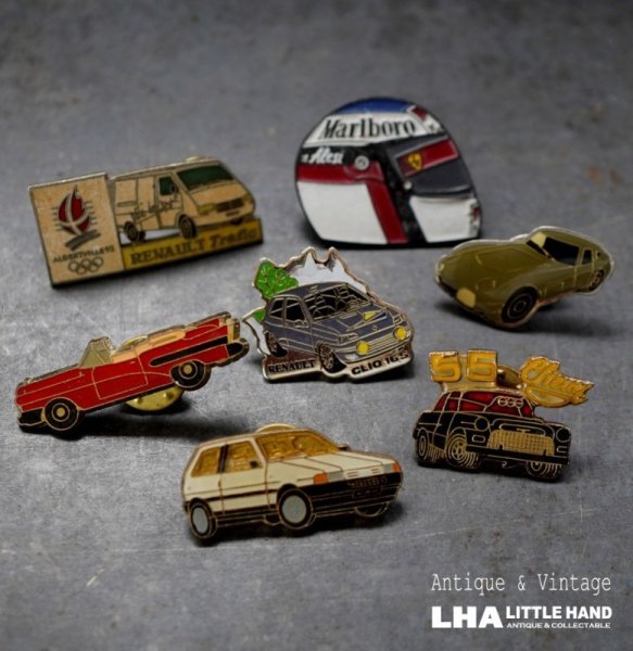 画像1: FRANCE antique PINS Pin Badge 7pcs フランスアンティーク ピンズ ピンバッジ 7個 CAR 車 自動車 ヴィンテージ 1980-90's (1)