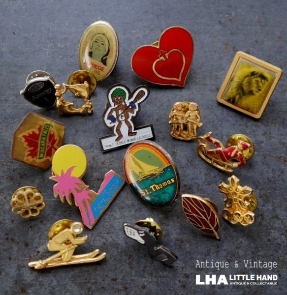 画像1: FRANCE antique PINS Pin Badge 16pcs フランスアンティーク ピンズ ピンバッジ 16個 ヴィンテージ 1980-90's (1)