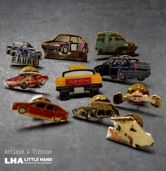 画像1: FRANCE antique PINS Pin Badge 10pcs フランスアンティーク ピンズ ピンバッジ 10個 CAR 車 自動車 ヴィンテージ 1980-90's (1)