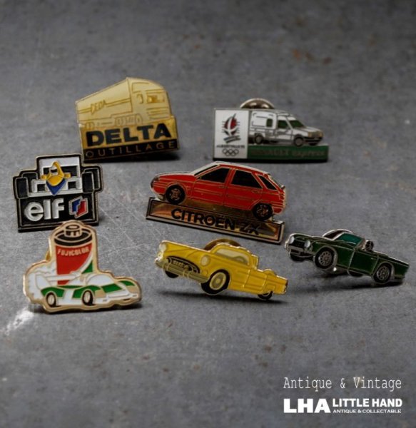 画像1: FRANCE antique PINS Pin Badge 7pcs フランスアンティーク ピンズ ピンバッジ 7個 CAR 車 自動車 ヴィンテージ 1980-90's (1)