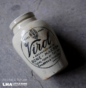 画像: 【RARE】 ENGLAND antique VIROL (M) POTTERY ”BONE IN HAND ”LANCET(Ｍサイズ) イギリスアンティーク ヴァイロール ヴィロール1860-80's 陶器ポット 