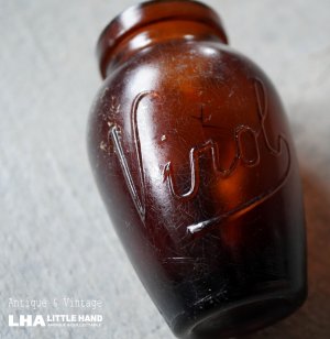 画像: ENGLAND antique Virol （Mサイズ）ガラスボトル アンバーガラスボトル 瓶 1920-30's
